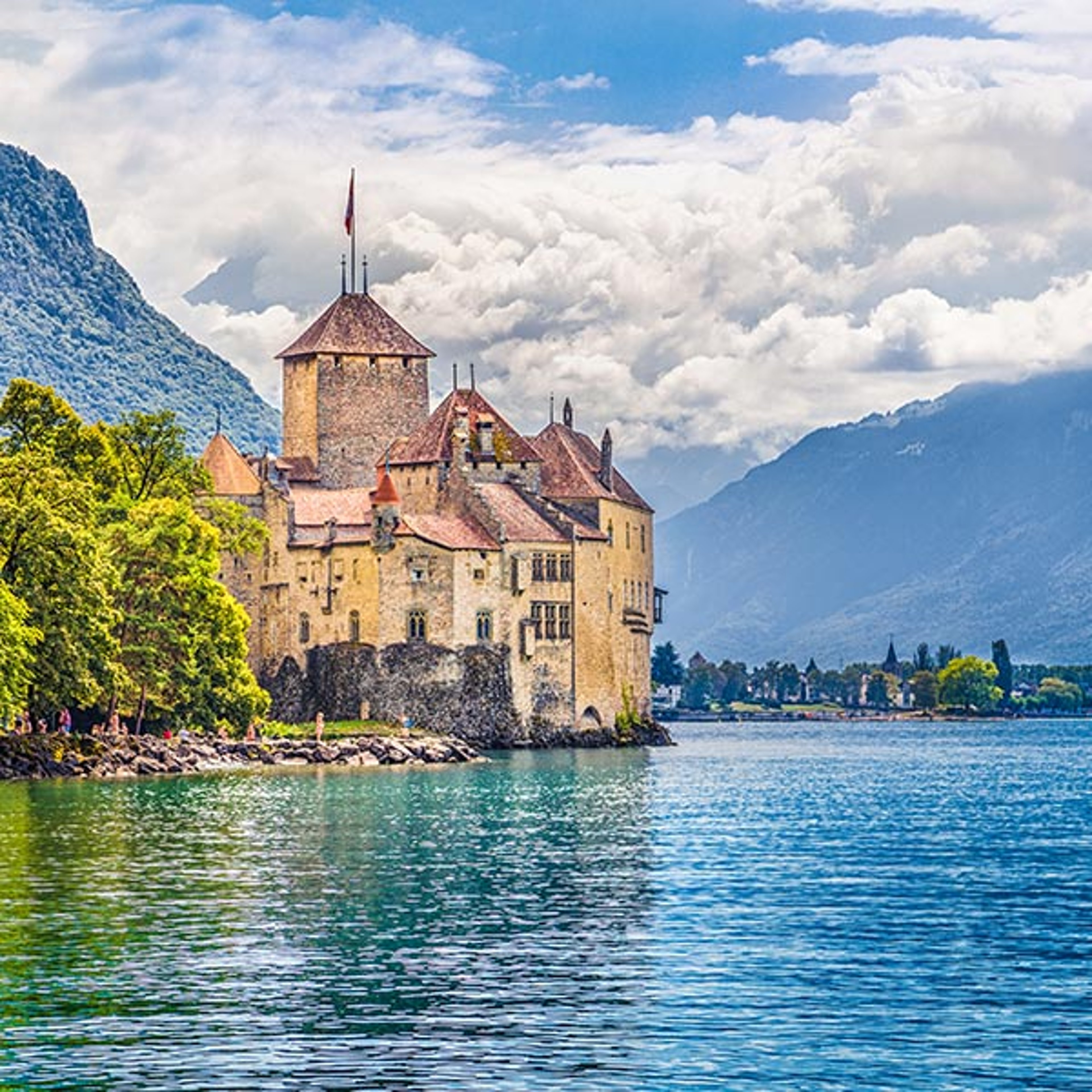 Castle along Lake Geneva