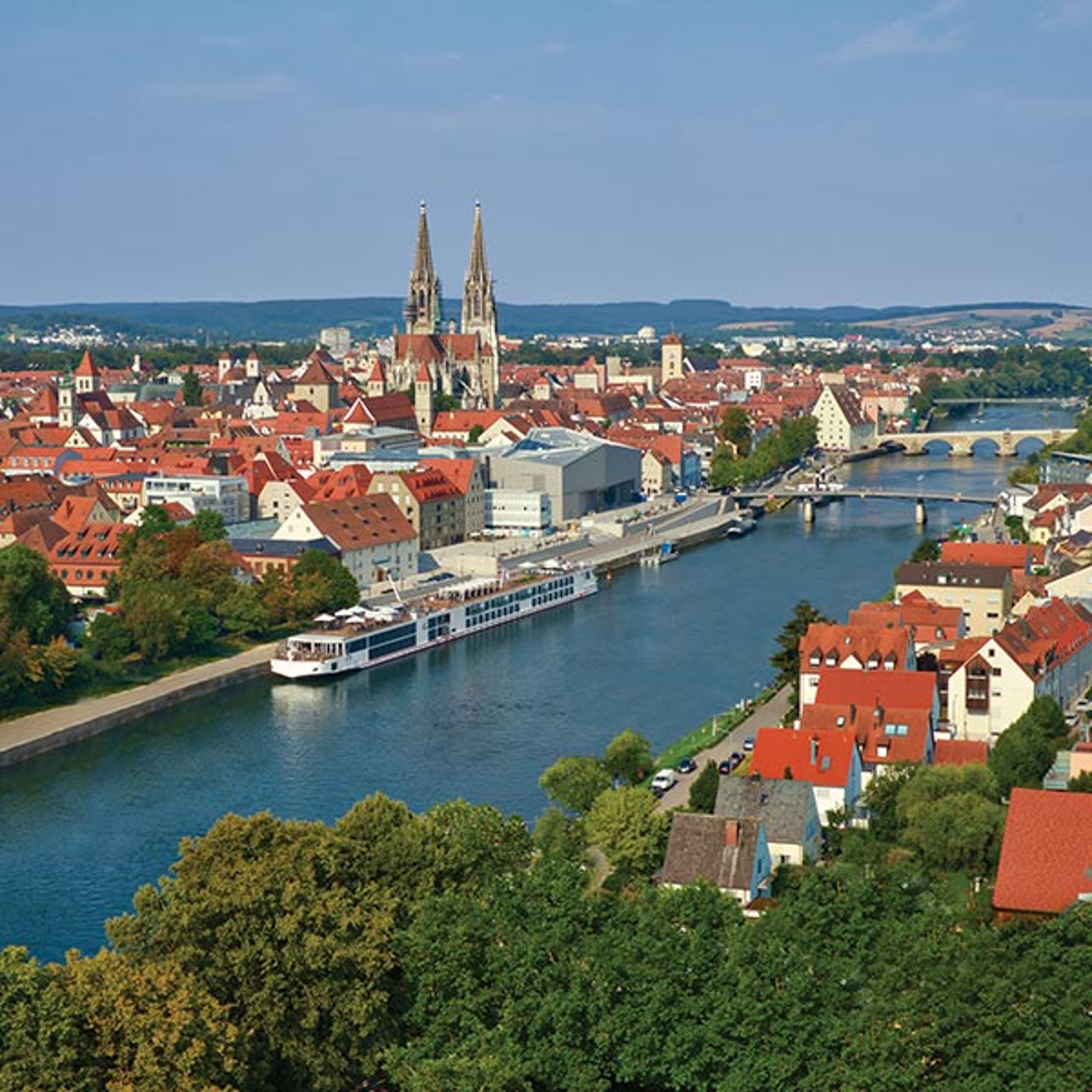 Viking ship docked in Regensburg