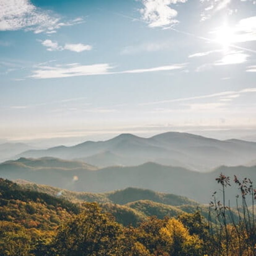 View from above the North Carolina mountains