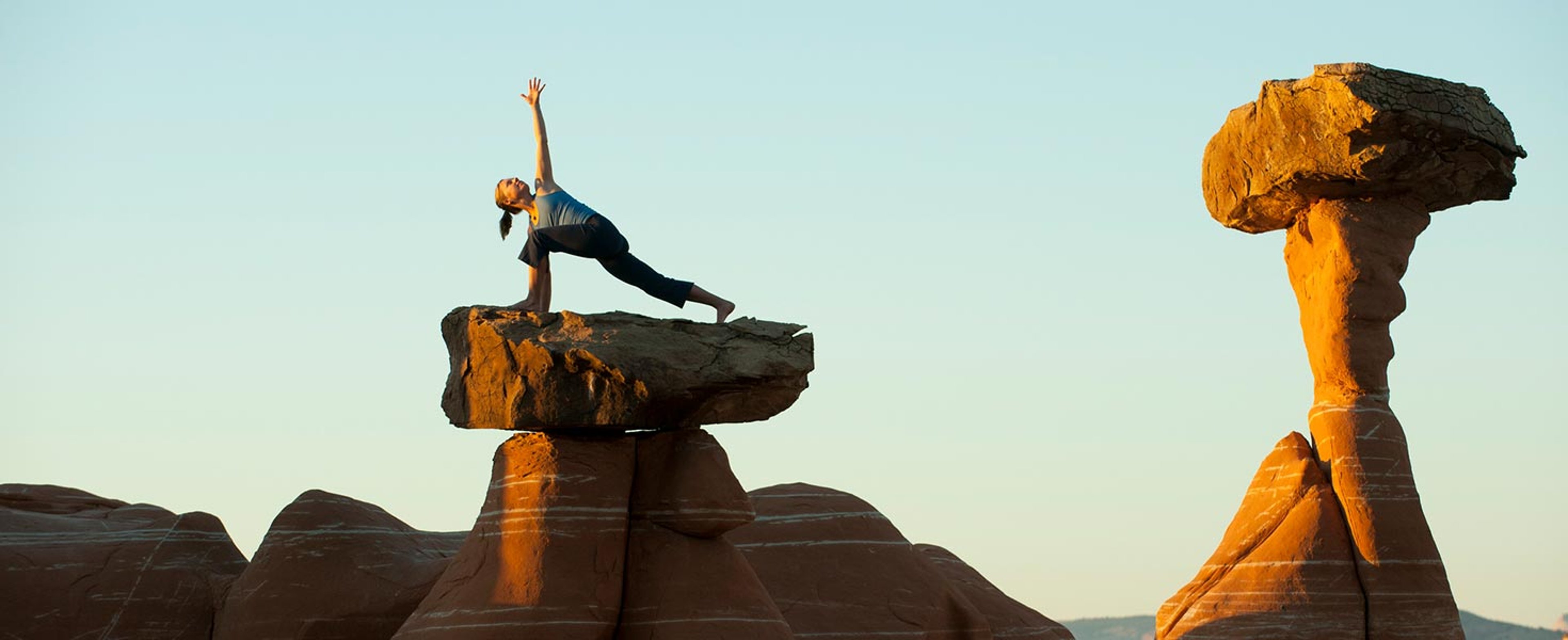 woman doing yoga at National Park