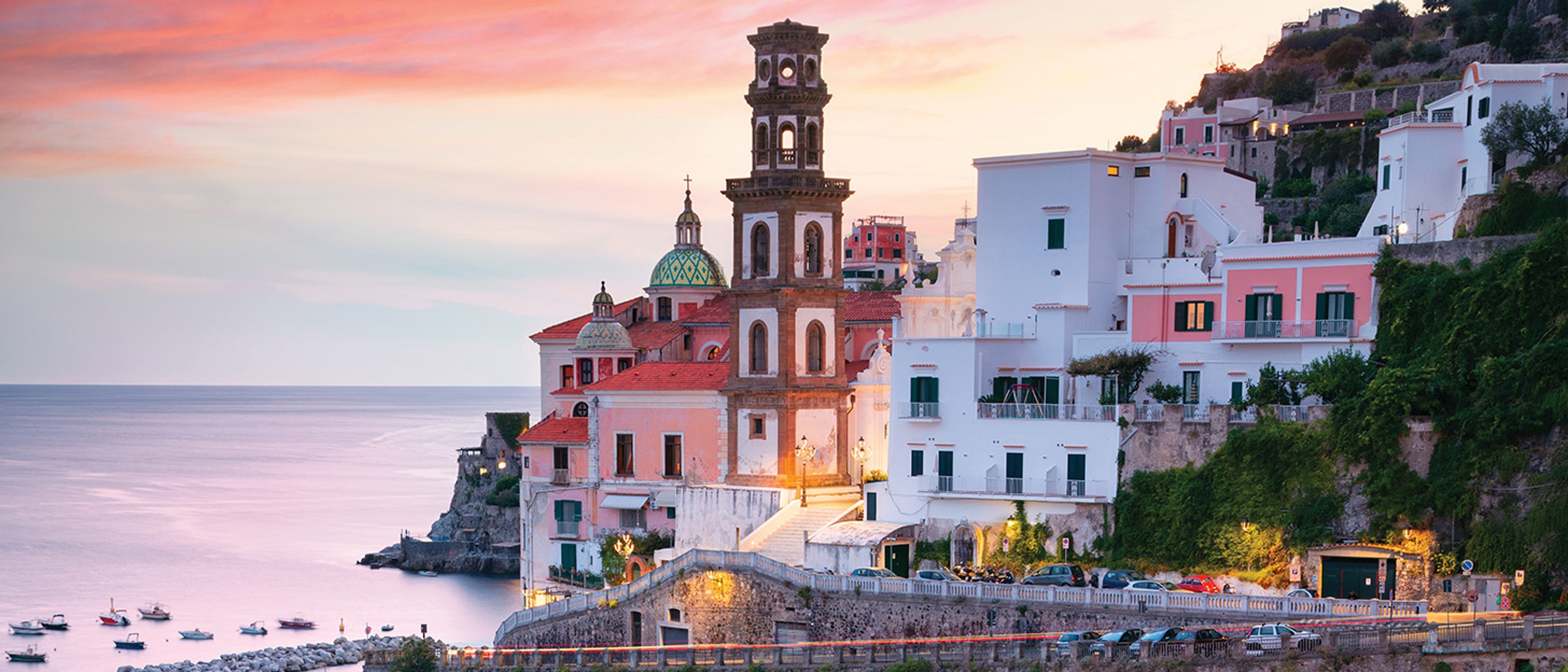 picturesque coastal village of Atrani, located on the Amalfi Coast of Italy.