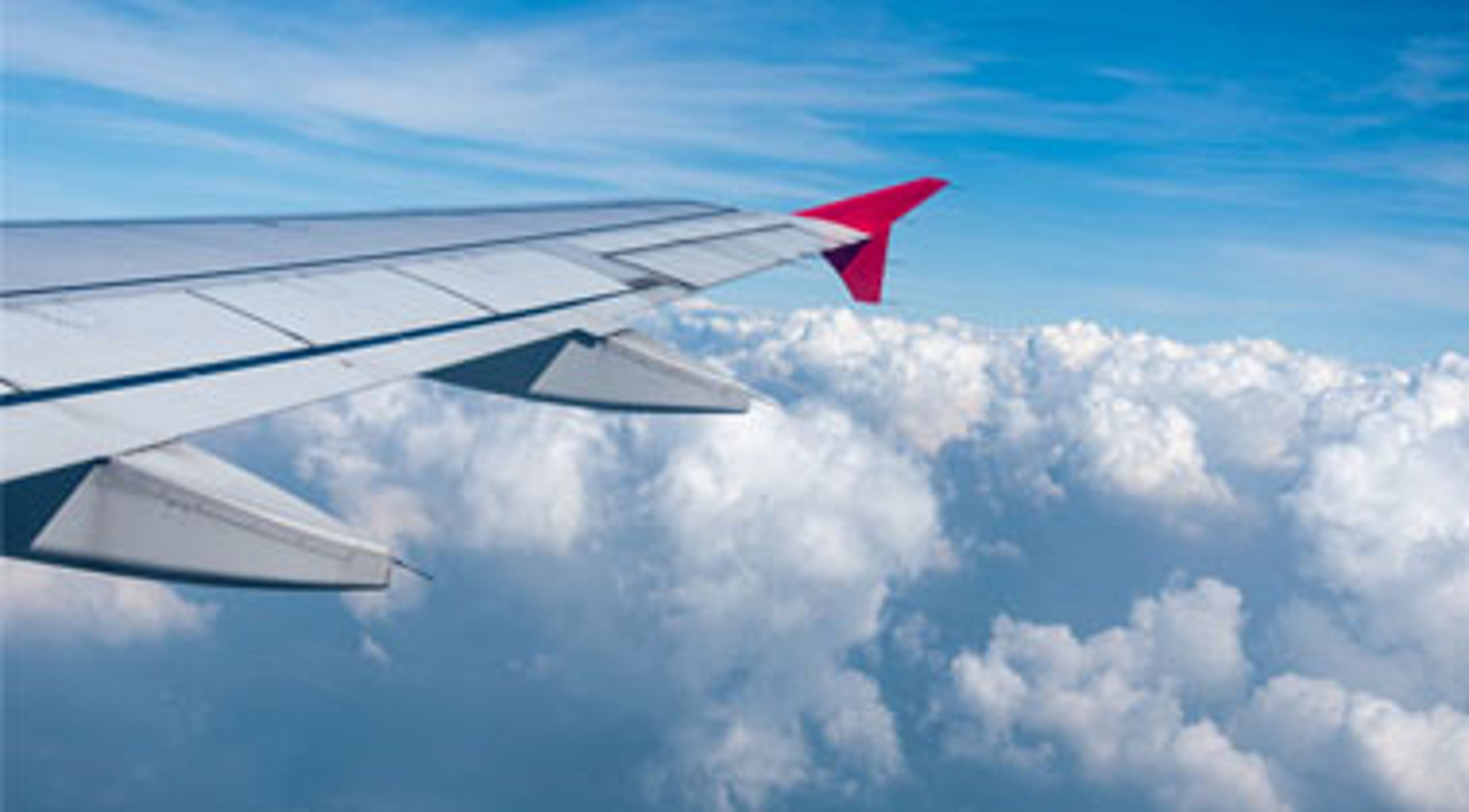 View of the sky from side of airplane