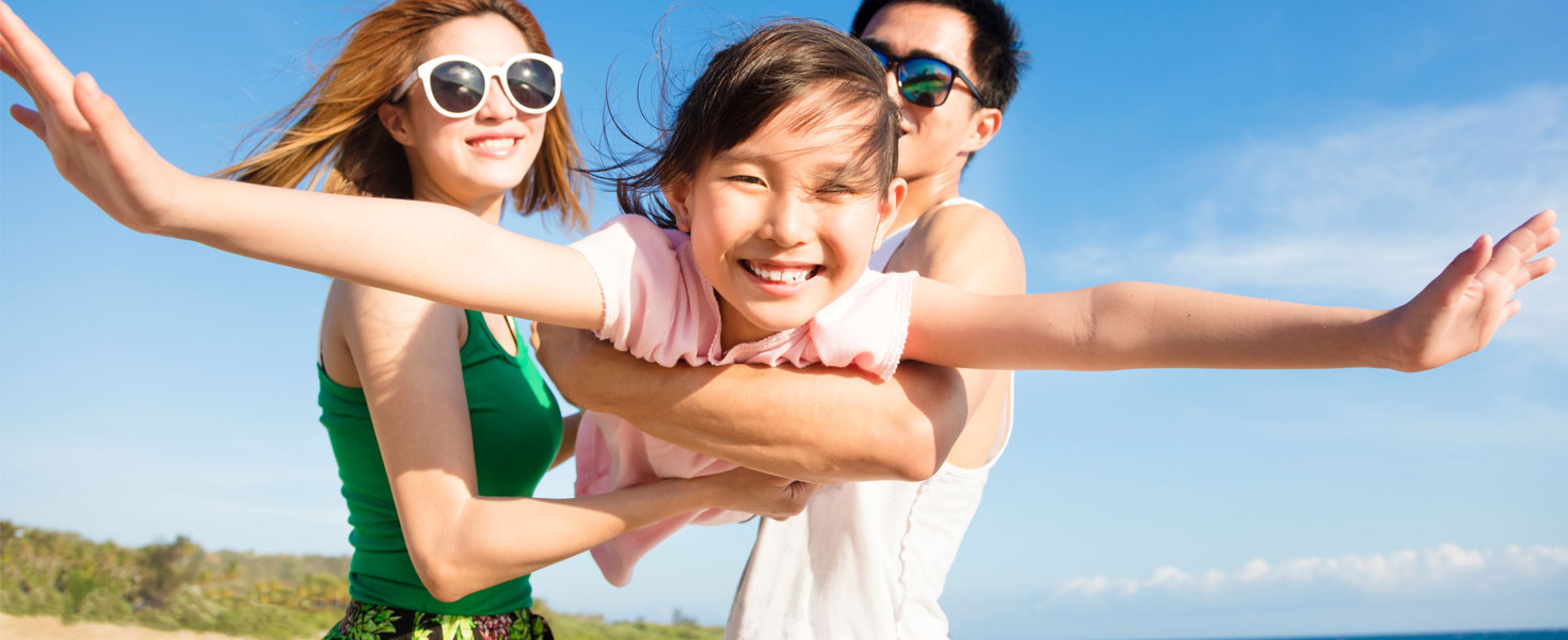 Happy family on beach