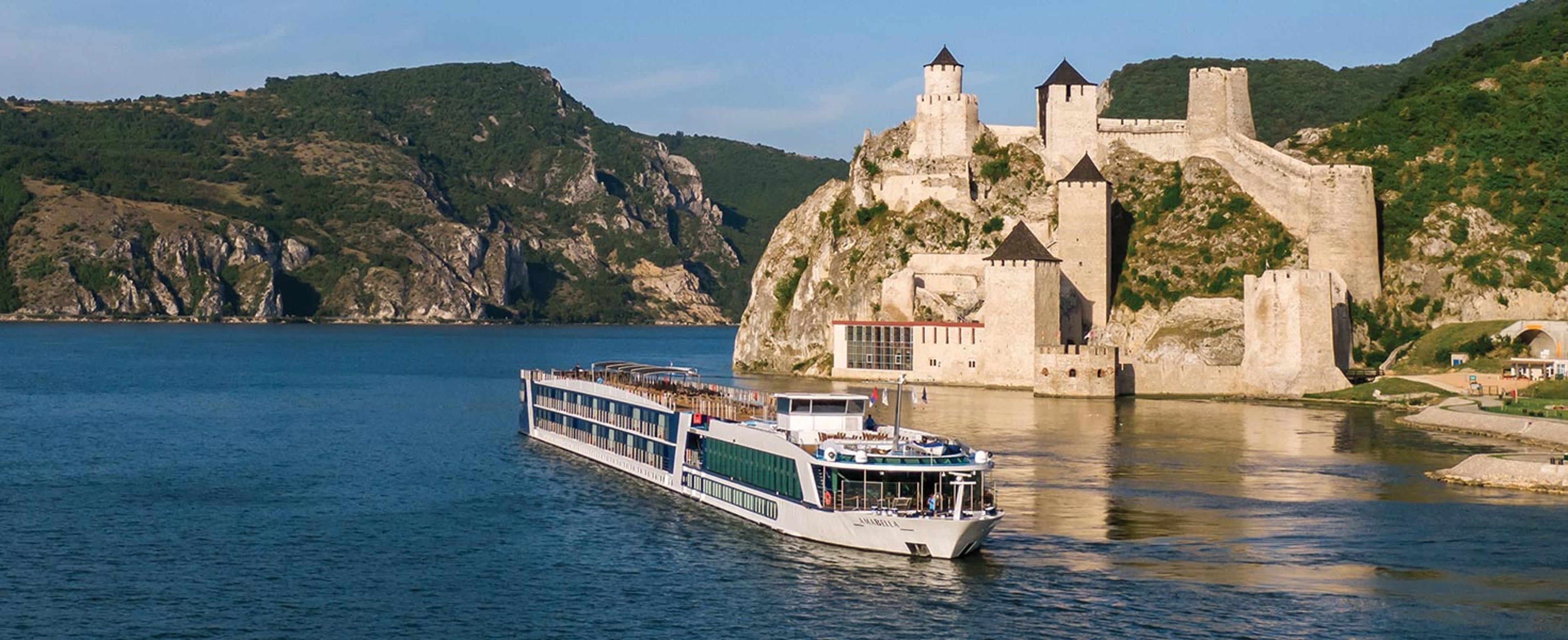 AmaBella sailing by Golubac Fortress