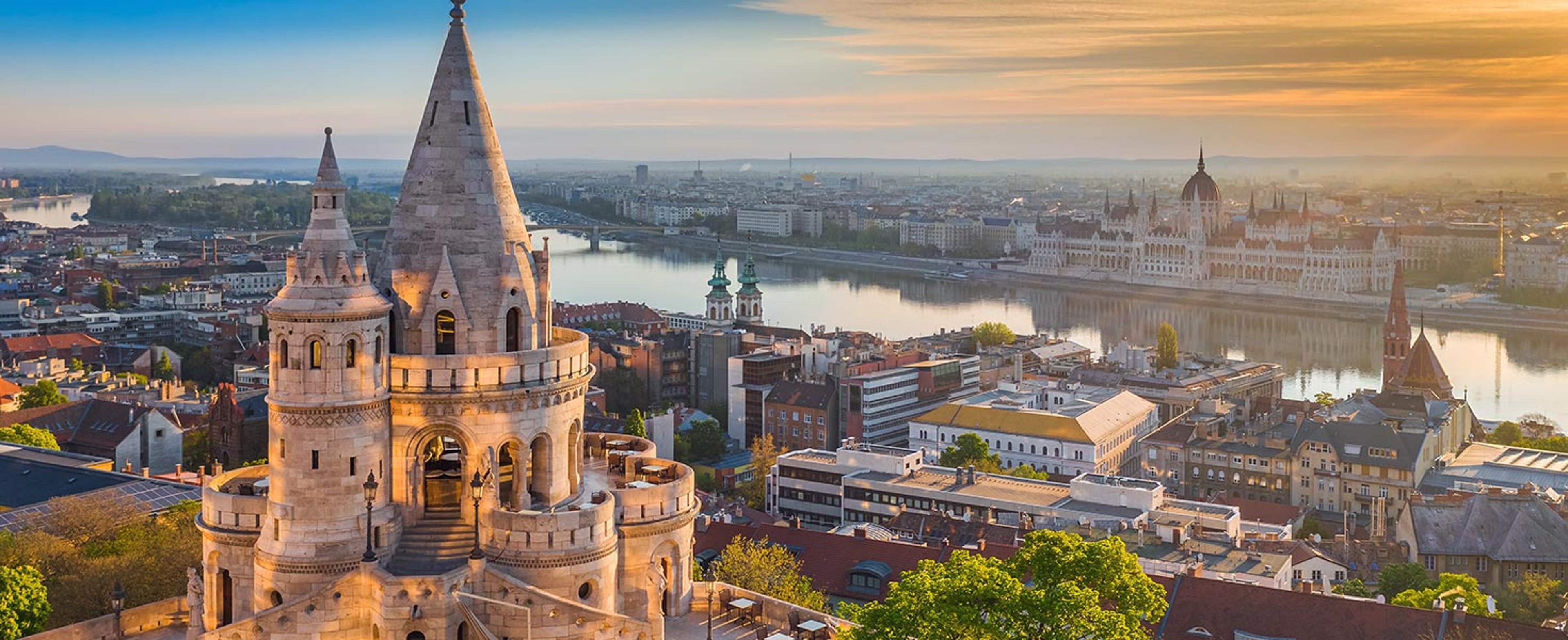 Aerial views of Budapest