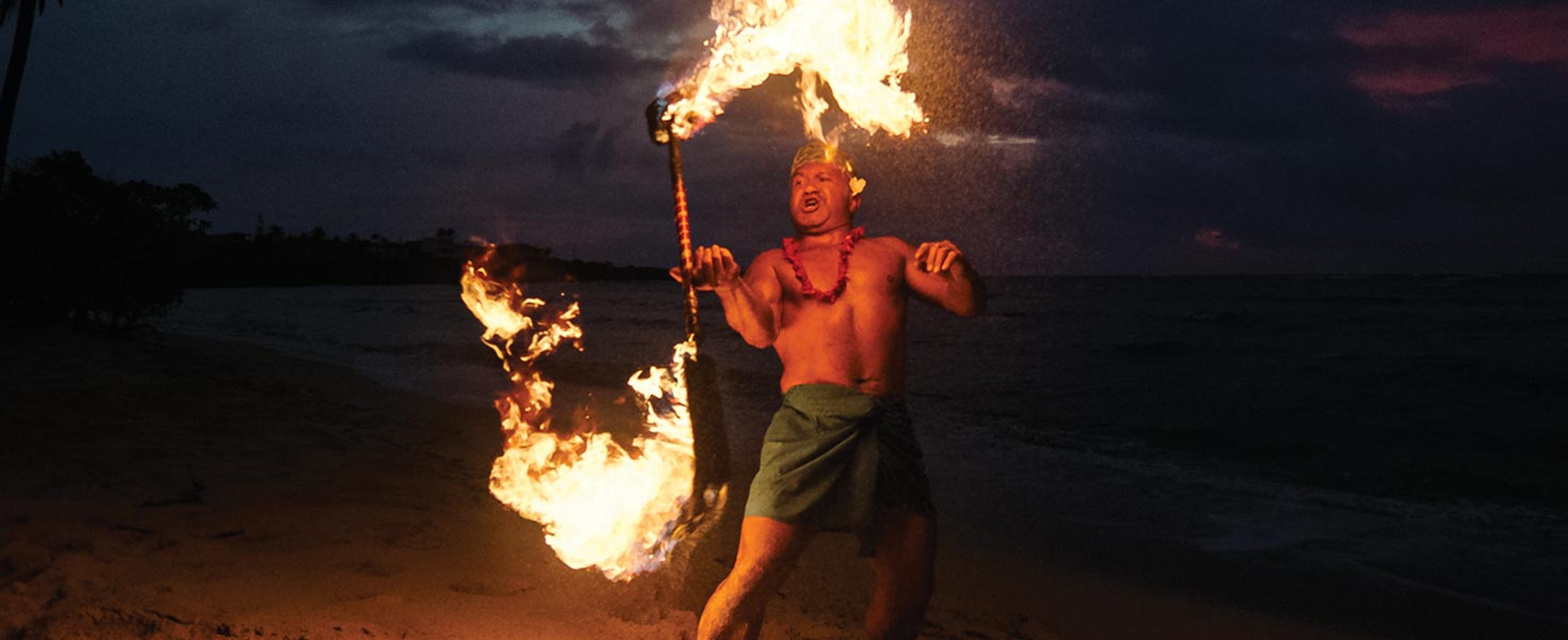 Hawaii fire dancer