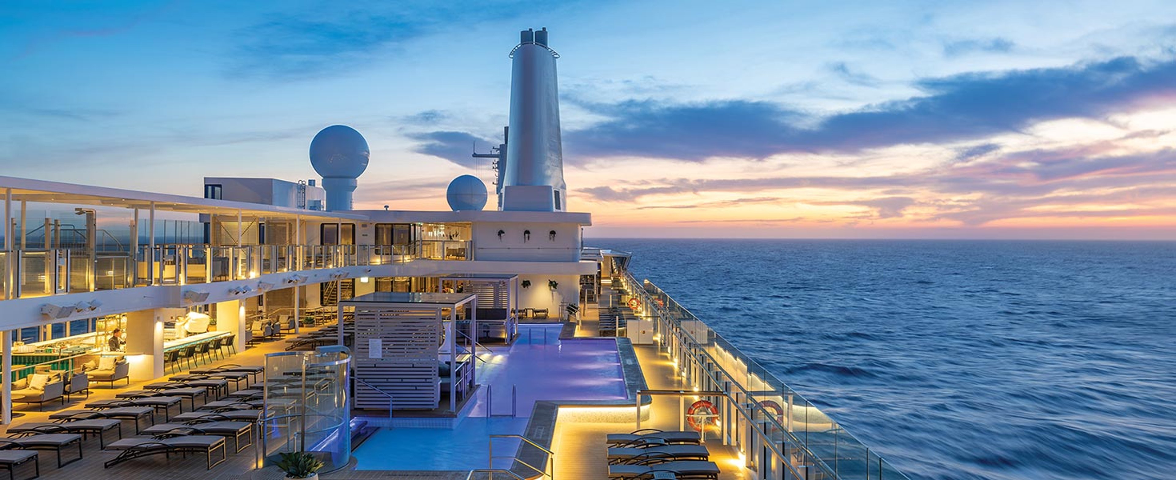 top deck of Silversea ship