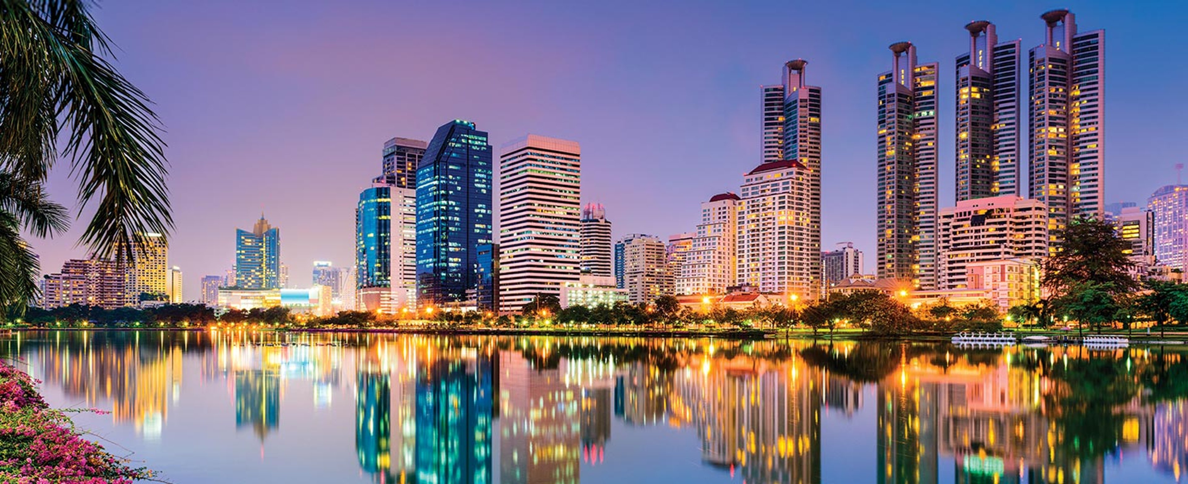 Night view of Benjakiti Park, Bangkok