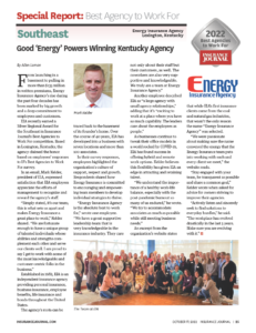 2022 Best Places to Work Energy Insurance article by the Insurance Journal