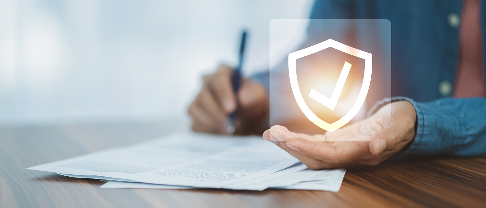 Man signature document for life insurance investment stock photo