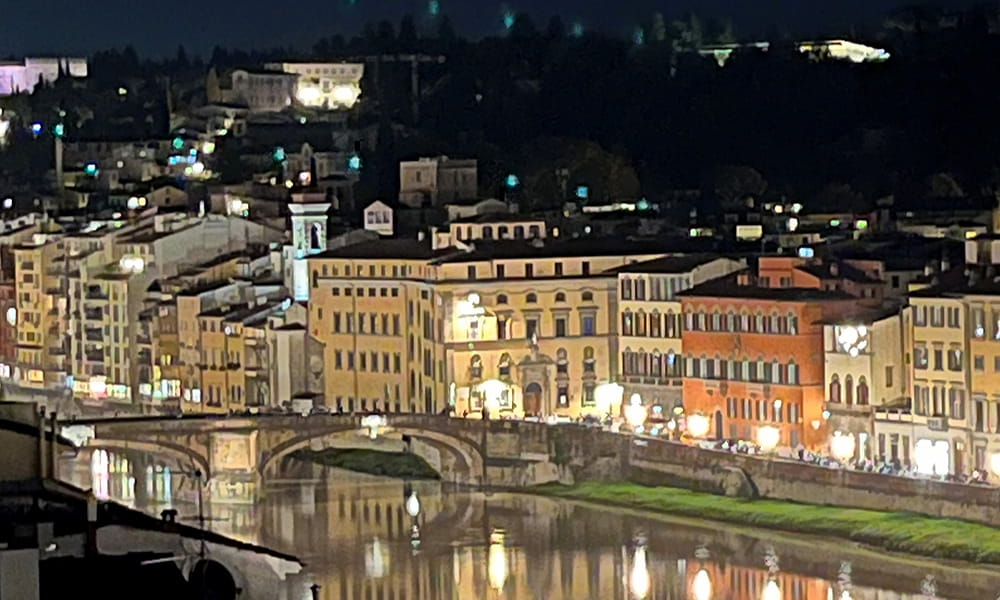 Night view of the city of Florence, Italy