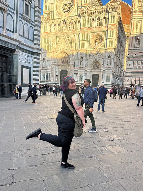 Martin Travel Advisor Missy Sharp poses in front of Cathedral of Santa Maria del Fiore