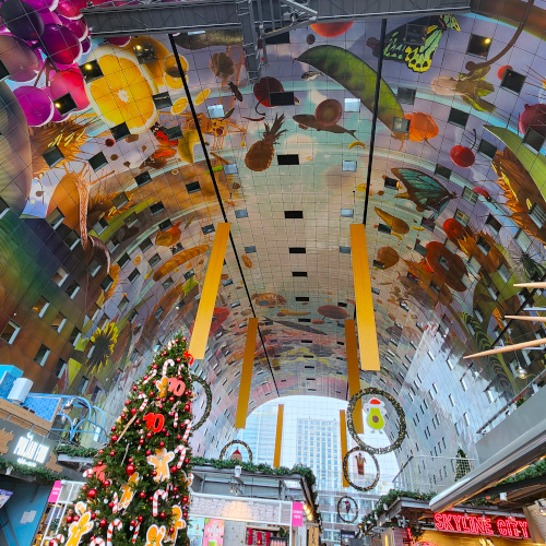 Artistic ceiling of rotterdam in the netherlands