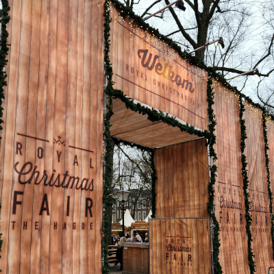 Entrance to holiday market while on excursion of Christmas river cruise on the Rhine Tauck