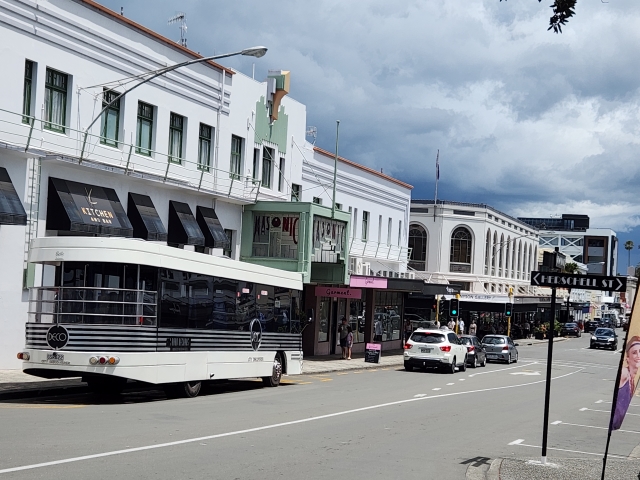 Busy street at the town center of Napier, New South Wales