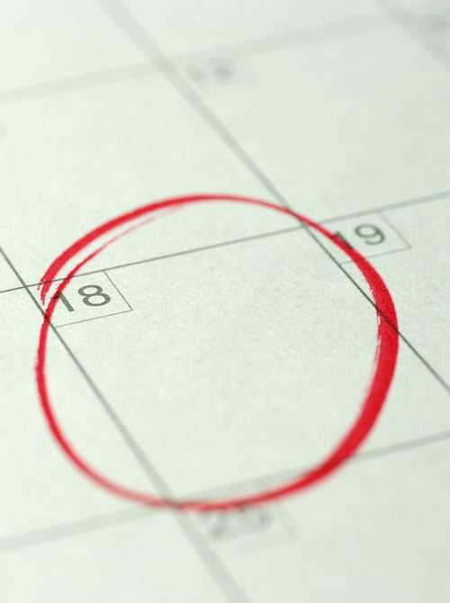 RSVP red circle on calendar
