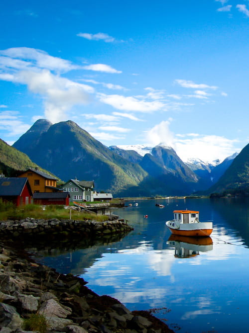 Scenic Sognefjord fjord in Norway 