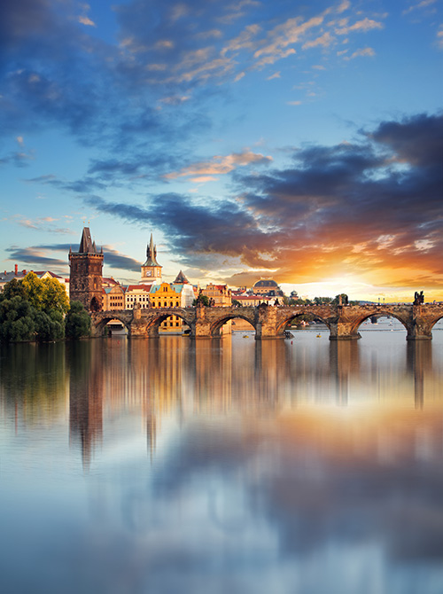 A view of the Charles Bridge in Prague