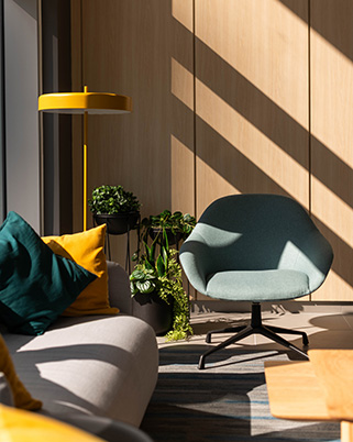 chair in building lobby