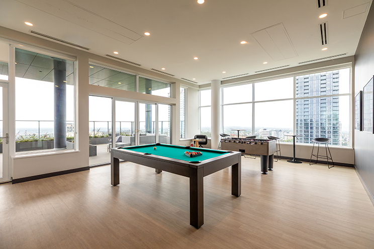 Games room with pool table