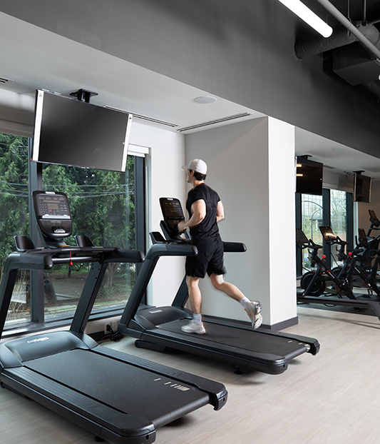 Running on treadmill