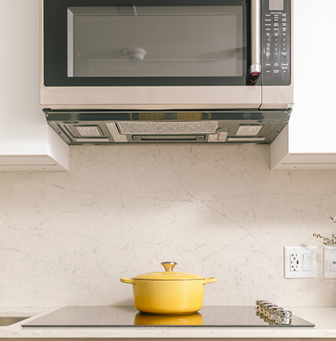 Stove with yellow dutch oven