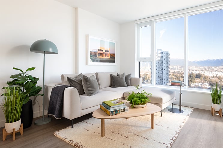 A bright sunny apartment overlooking Metrotown in Burnaby