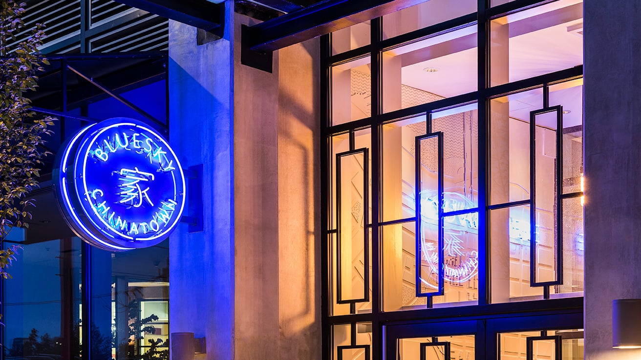 BLUESKY Chinatown's neon sign on East Georgia Street