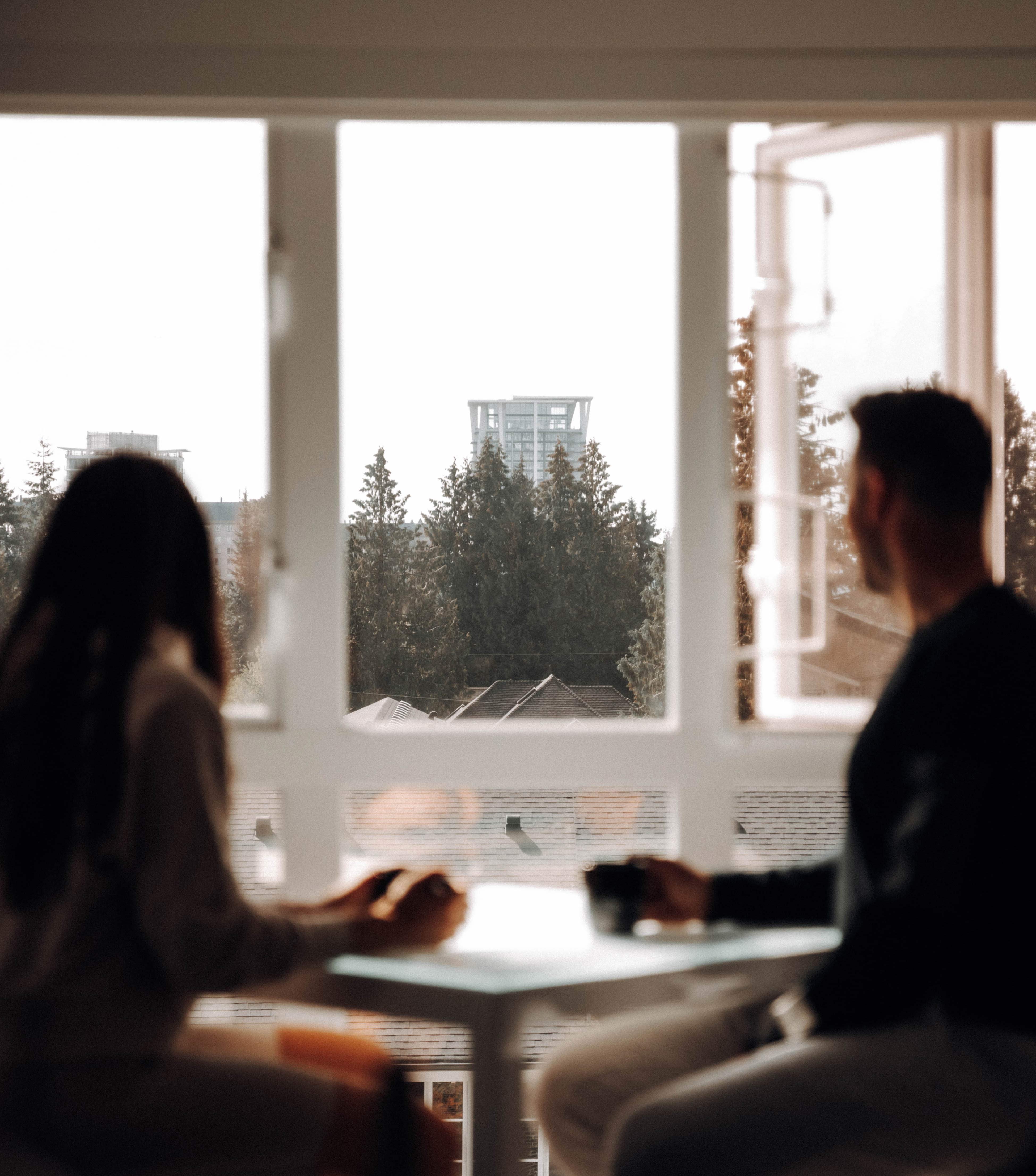 Residents enjoy the view from Foster rental apartments