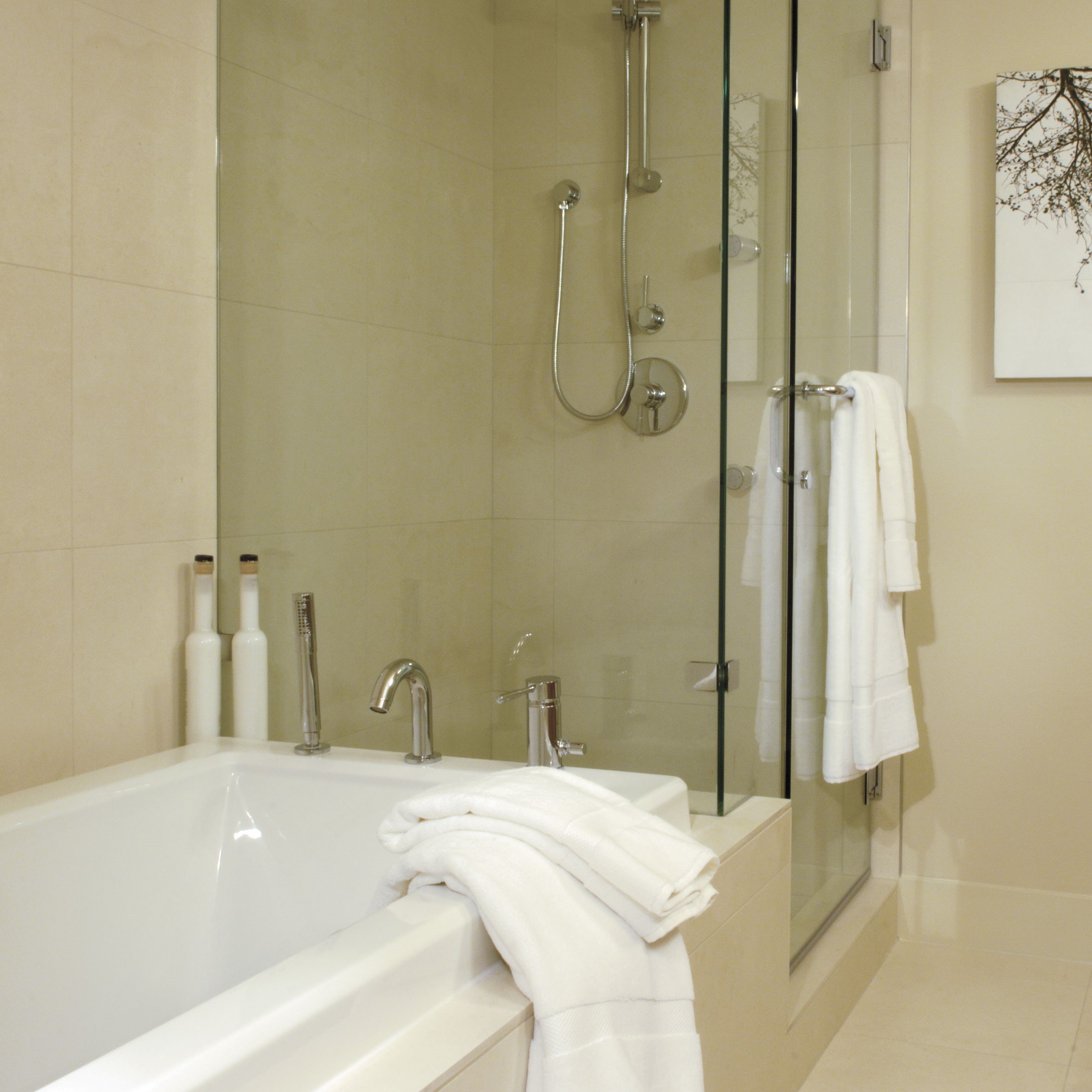 Bathtub in a bathroom