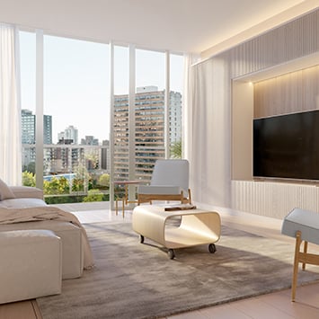 A bright, airy living room