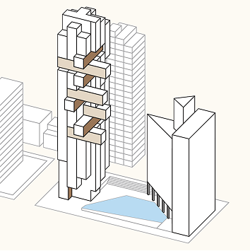 Illustration showing how Fifteen Fifteen by Bosa Properties is built