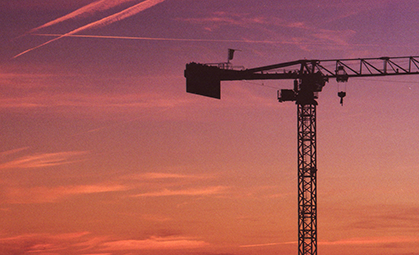 Crane at dusk