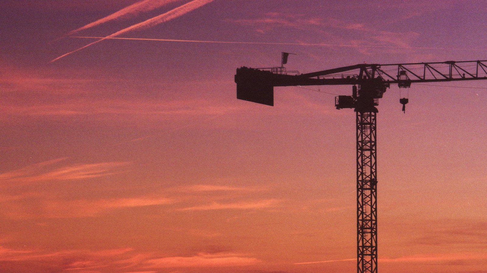 Crane at sunset