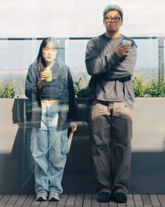 Two friends standing outside