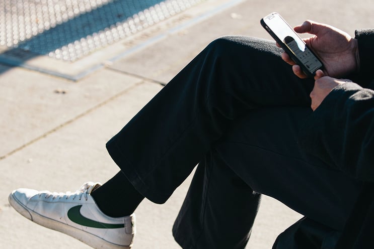 Person crossing their legs