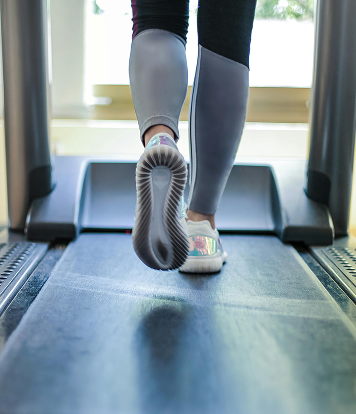 Running on treadmill