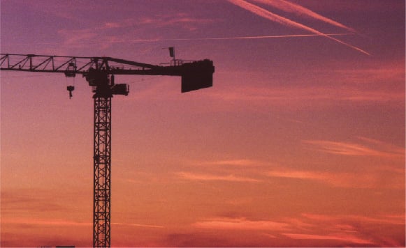 Crane at sunset