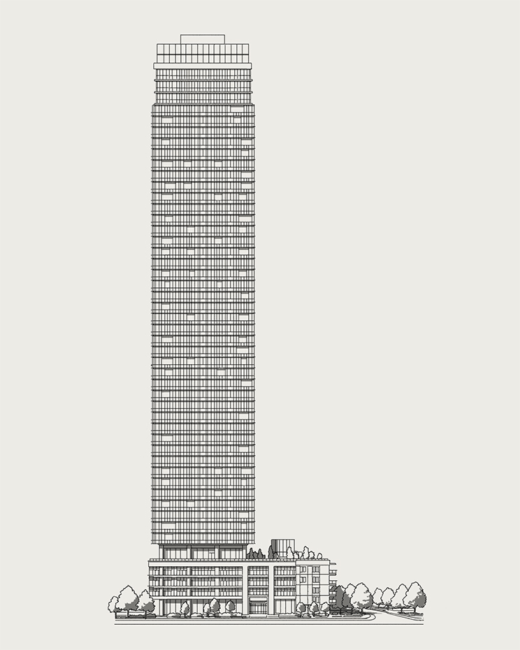 Illustration of a the Solhouse 6035 building