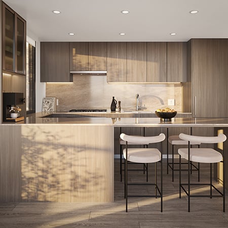 Solhouse 6035's kitchen in a dark colour scheme