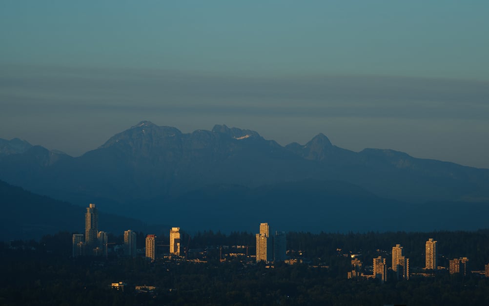 Burnaby with mountains in the background