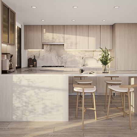 Kitchen in a light colour scheme