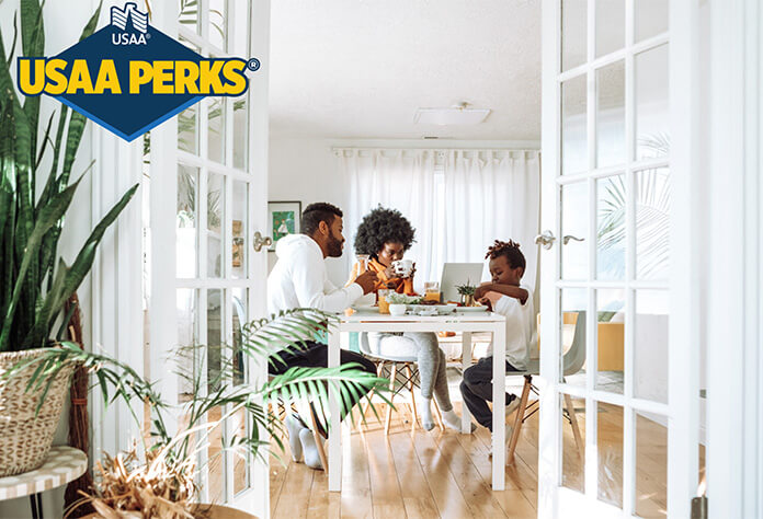 A family is eating breakfast together.