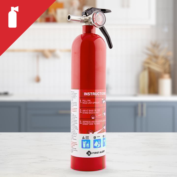 HOME1 Rechargeable Home Fire Extinguisher UL Rated 1-A:10-B:C (Red)
