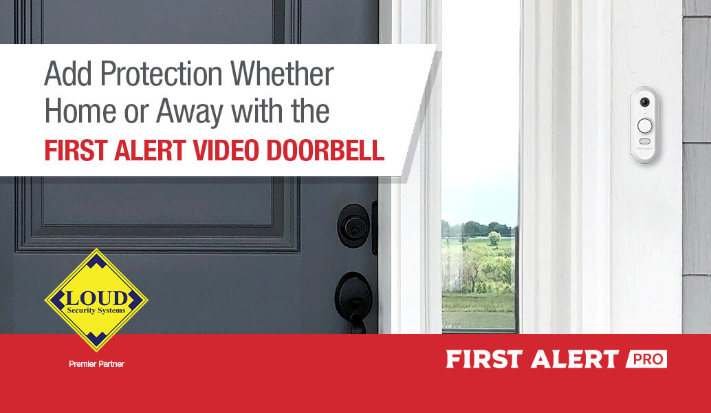 Add protection whether home or away with the First Alert Video Doorbell