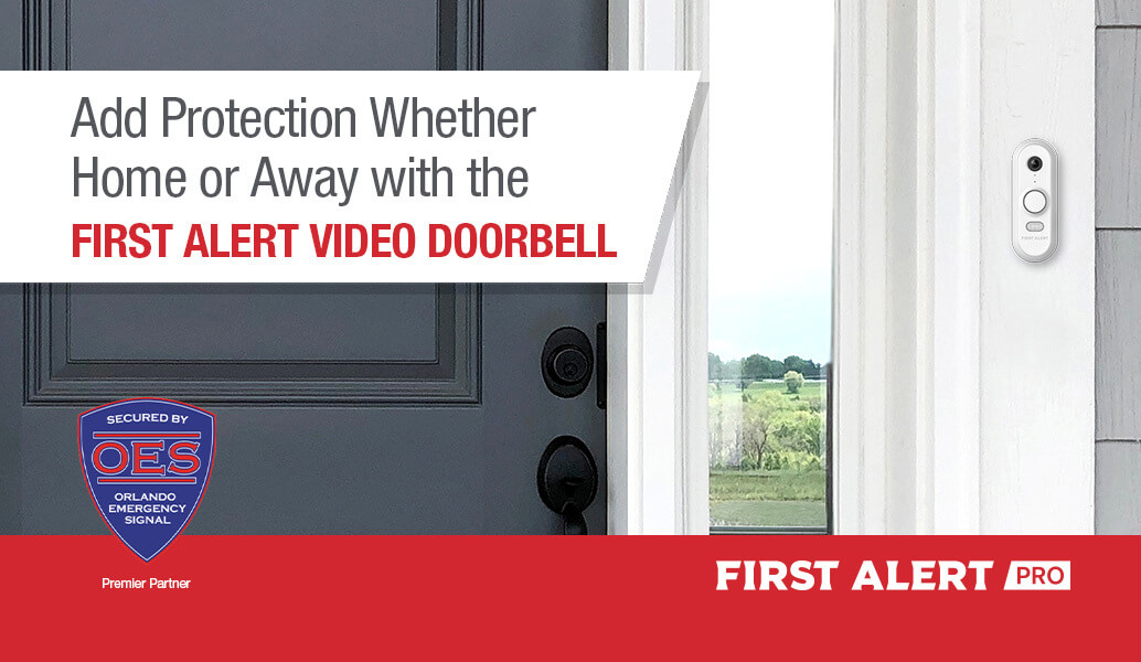 Add protection whether home or away with the First Alert Video Doorbell