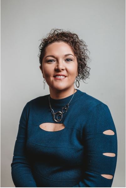 a person with a blue shirt