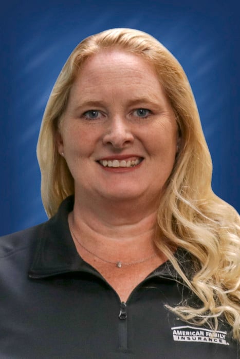 a woman with blonde hair