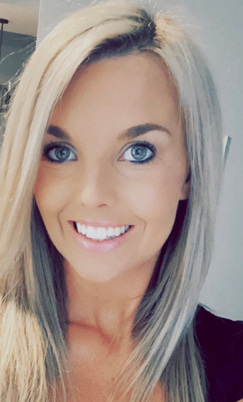 a woman with blonde hair