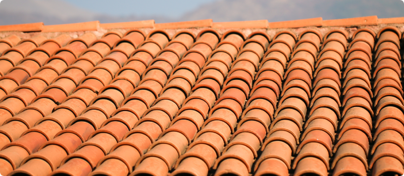 a tiled roof